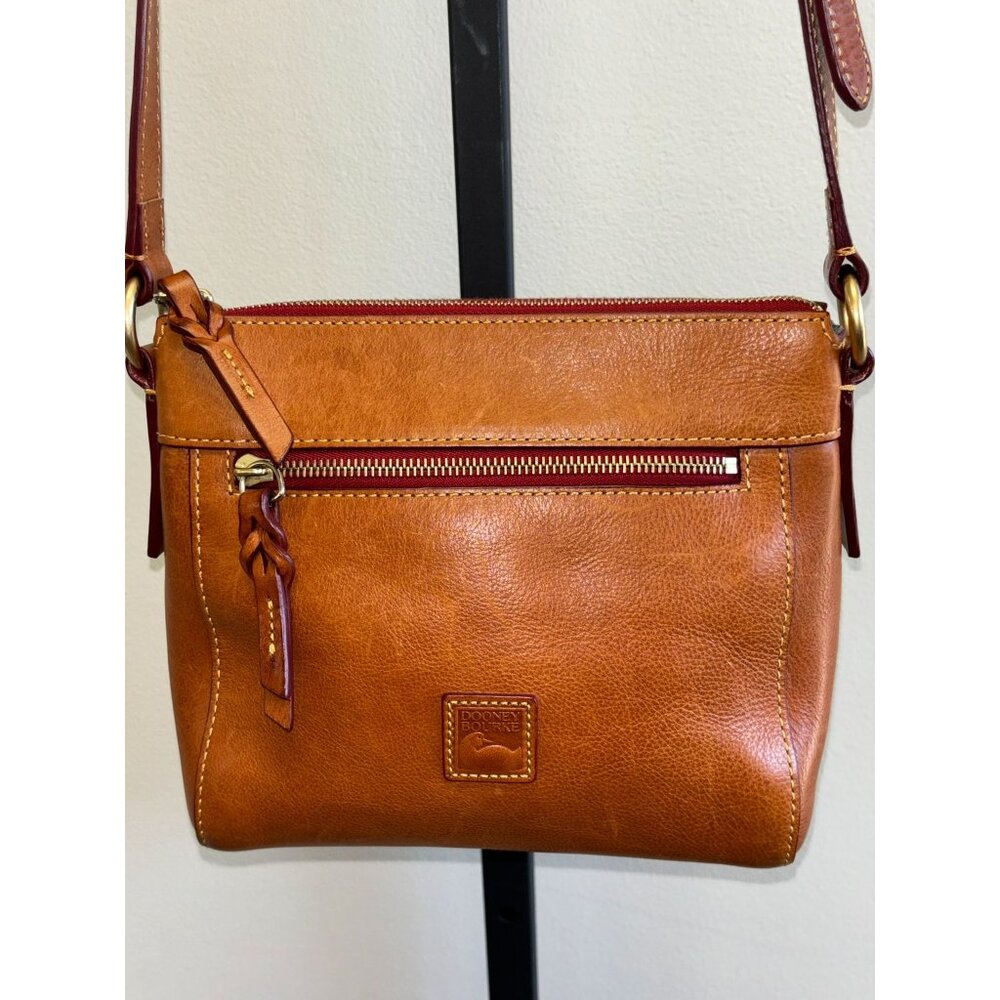 Dooney & Bourke Allison Brown Florentine Vacchetta Leather Crossbody Bag